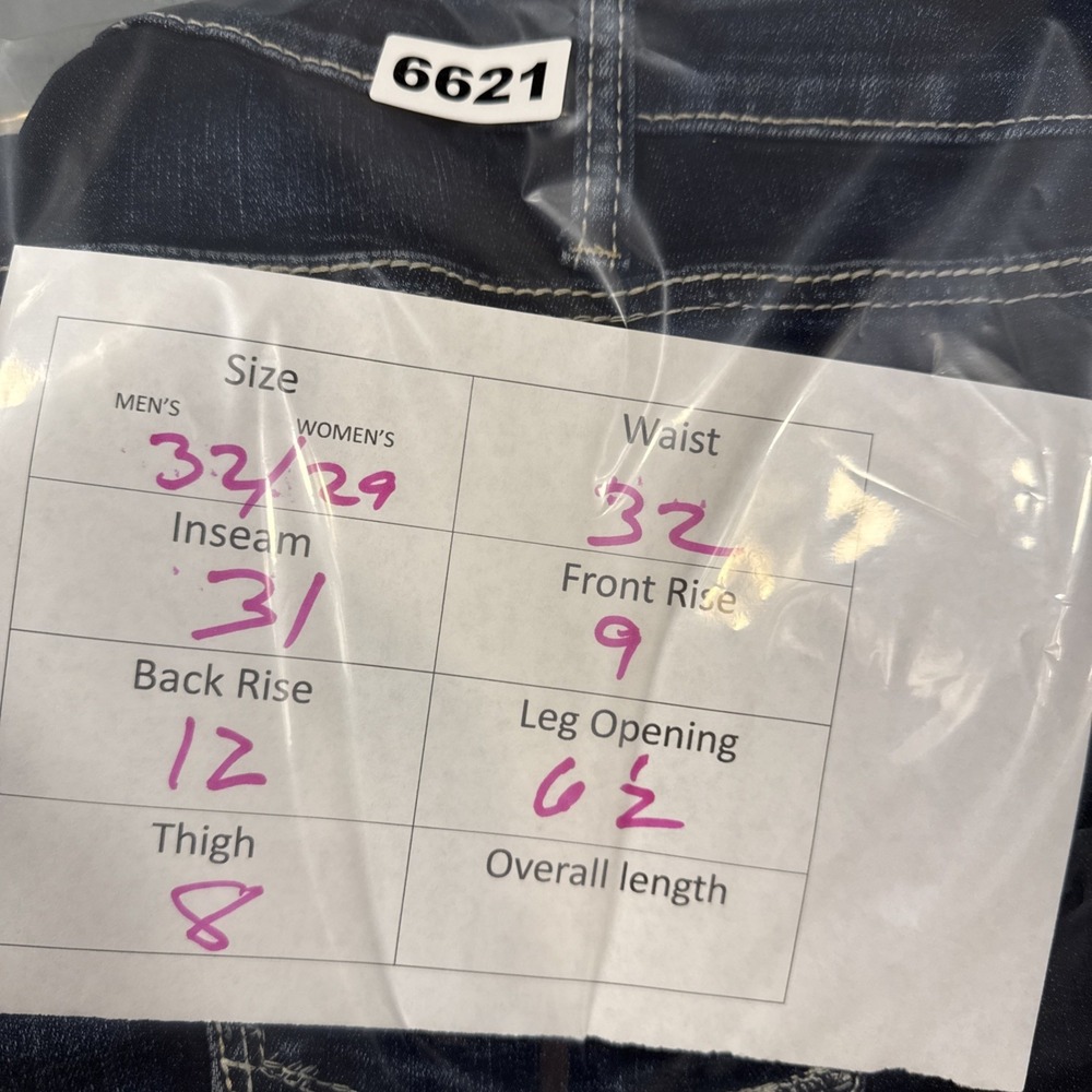 Silver Jeans Co Boyfriend Jeans Womens 32x29 Blue Distressed Stretch DARK WASH - Picture 8 of 8
